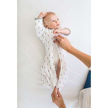 SwaddleDesigns Transitional Swaddle Sack, Arms Up Half-Length Sleeves & Mitten Cuffs, Swaddle for Ne...