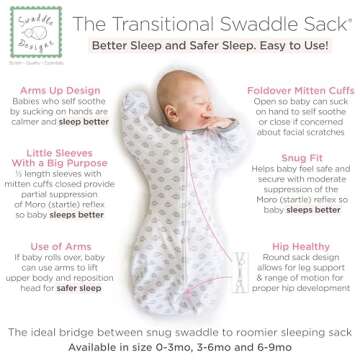 SwaddleDesigns Transitional Swaddle Sack for Better Sleep