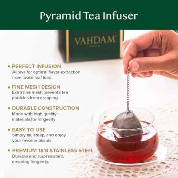 VAHDAM Perfect Serve Tea Spoon | Get 2 Infusers Free | Stainless Steel, Perfect Measure Loose Leaf T...