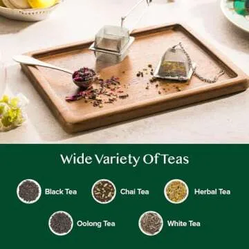 VAHDAM Perfect Serve Tea Spoon | Get 2 Infusers Free | Stainless Steel, Perfect Measure Loose Leaf Tea Spoon With Extra Square Tea Infuser & Pyramid Tea Infuser - Durable Tea Maker