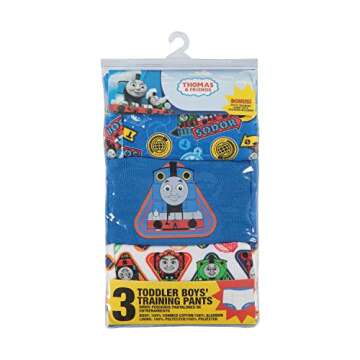 Thomas & Friends Boys Toddler Potty Training Pants with Success Tracking Chart and Stickers in Sizes 2T, 3T and 4T, 3-Pack