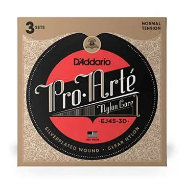 D'Addario Pro-Arte Classical Guitar Strings - EJ45-3D - 3-Pack with Warm Tone