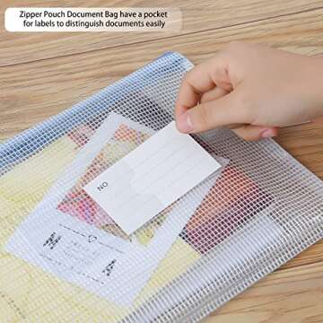 MerryNine Zipper Pouch Document Bag(5 Colors,10 Pack), Letter Size Waterproof Document Pouch with Card Pocket for School Office Supplies, Bill Storage，Cross Stitch Organizing Storage(B5-11.81"x8.07")