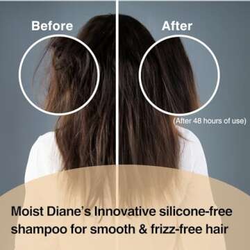 Moist Diane Natural Hair Shampoo with Pump for Damaged, Colored, Dry Hair, Japanese Hydrating & Moisturizing Organic Hair Treatment, Sulfate& Silicon Free, Extra Smooth & Straight, 450ml/15.2 fl.oz