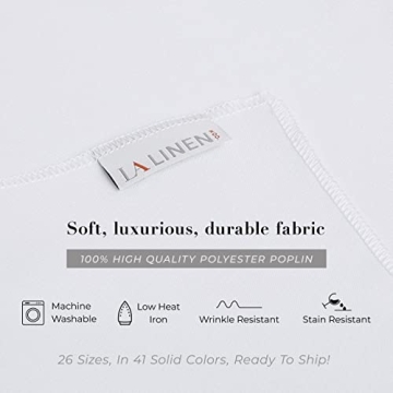 LA Linen Polyester Poplin Washable Rectangular Tablecloth, Stain and Wrinkle Resistant Table Cover 9...