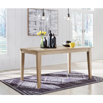 Signature Design by Ashley Gleanville Contemporary Dining Table, Light Brown