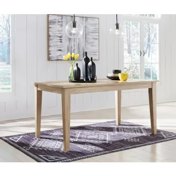 Signature Design by Ashley Gleanville Contemporary Dining Table, Light Brown