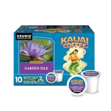 Kauai Coffee Keurig K-Cup Pods - Garden Isle Medium Roast - Premium Arabica (1 Pack of 10 Single-Ser...