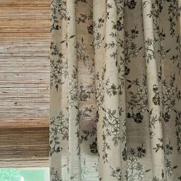 TWOPAGES Elegant Floral Printed Curtain for Bedrooms