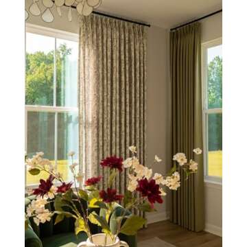 TWOPAGES Elegant Floral Printed Curtain for Bedrooms