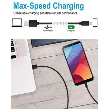 DEEGO Micro USB Cable,15Ft Extra Long PS4 Controller Charger Cable,Enduring Android Charging Cord Fit for Samsung Galaxy S7 Edge S6,Note 5,Note 4,Moto G5,Android Phone,Kindle Fire,Black