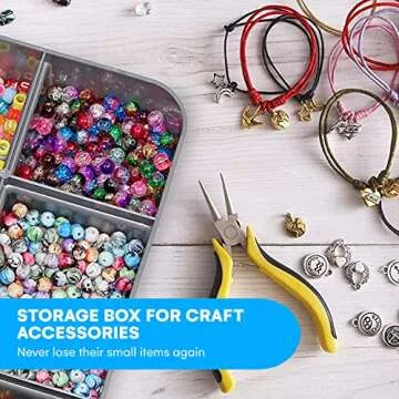 Multi-Compartment Stackable Craft Storage Organizer Box with Dividers - Plastic Hobby Art Organizer Storage Containers, Beads, Sewing Supplies, and Jewelry Making - Craft Organizers Container (Black)