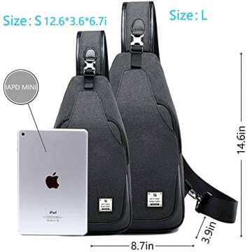 Tuowan Small Sling Bag for Travel & Outdoors