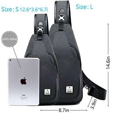 Tuowan Small Sling Bag for Travel & Outdoors