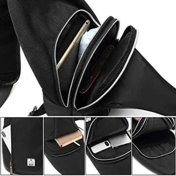 Tuowan Small Sling Bag for Travel & Outdoors