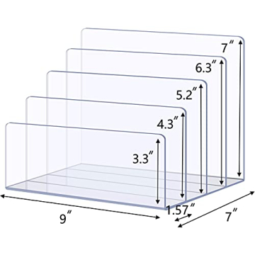 Sooyee File Organizer for Desk - Clear Acrylic Design