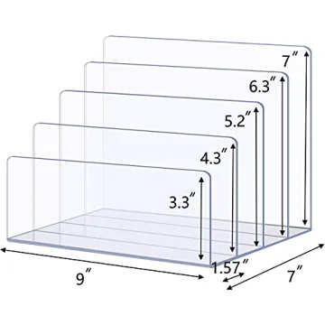Sooyee File Organizer for Desk - Clear Acrylic Design