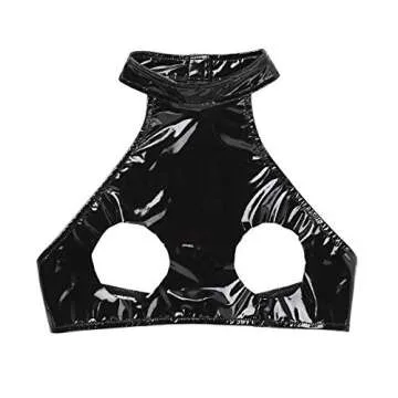 Bold Women's Wet Look Bralette for Night Out Fashion