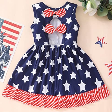 Popshion 4th of July Dress for Kids Comfortable Celebration Dress