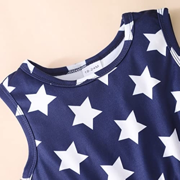 Popshion 4th of July Dress for Kids Comfortable Celebration Dress
