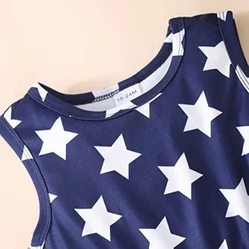 Popshion 4th of July Dress for Kids Comfortable Celebration Dress