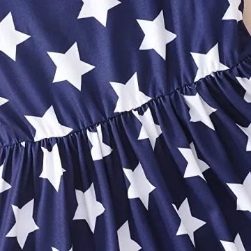 Popshion 4th of July Dress for Kids Comfortable Celebration Dress