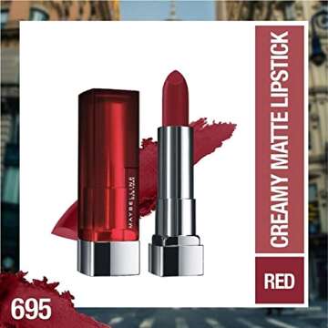Maybelline Color Sensational Lipstick, Lip Makeup, Matte Finish, Hydrating Lipstick, Nude, Pink, Red...