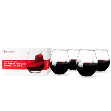 Exquisite Spiegelau Stemless Wine Glass Set - Lead-Free Crystal