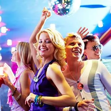 ArtCreativity Disco Ball Necklaces for 70s Party Fun