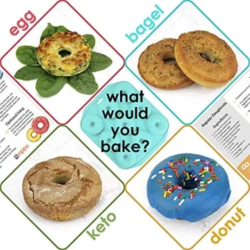 Large Donut Pan – Non-stick Silicone Donut Pan Made Of Heavy Duty, Heat Resistant Material To Bake 9 Full Size Donuts/Bagels/Muffins & Other Delicacies – Professional Grade Doughnut Pan (Turquoise)