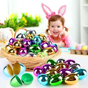 CPPSLEE 36 PCS Plastic Easter Eggs, Easter Basket Stuffers for Toddler Kids Baby Boys Girls Teens, F...