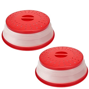 BPA Free Collapsible Microwave Cover for Food Microwave Splatter Cover Food Strainer Dishwasher Safe...