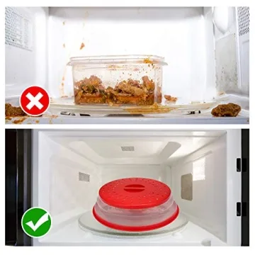 BPA Free Collapsible Microwave Cover for Food Microwave Splatter Cover Food Strainer Dishwasher Safe 10.5 Inch 2 Pack