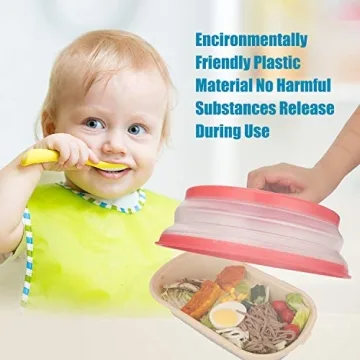 BPA Free Collapsible Microwave Cover for Food Microwave Splatter Cover Food Strainer Dishwasher Safe 10.5 Inch 2 Pack