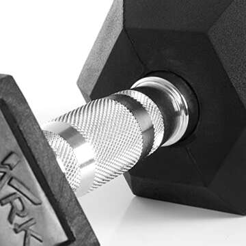 XMARK 5-50 Pound Dumbbells Weight Set (10 Pairs) with Weight Storage Rack (Gray)