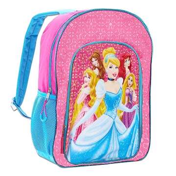 Disney Princess Backpack Set For Girls - 4 Pack Bundle With Deluxe 15" Princess School Bag, Princess...