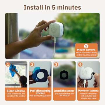 3MP 2K Window Camera,2.4GHz & 5GHz WiFi Indoor Cameras for Home Security with ChroMax Al Color Night...
