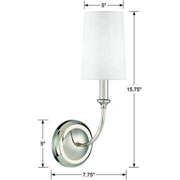 Crystorama Libby Langdon Sylvan 1 Light Polished Nickel Sconce