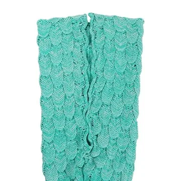 AmyHomie Mermaid Tail Blanket, Girls Mermaid Blanket Soft Crochet Sleeping Bag Blanket for Kids, Mermaid Gift for Christmas(ScaleMint,Kids)