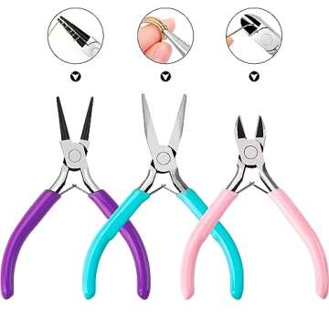 URSKYTOUS Jewelry Pliers Set - 3Pcs for Crafting