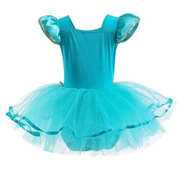 REXREII Toddler Girls Princess Ballerina Tutu Dress Aladdin Jasmine Costume Halloween Christmas Birt...