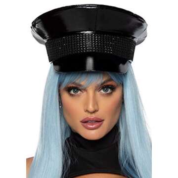 Leg Avenue Rhinestone Trimmed Military Hat - Dazzling Costume Accessory