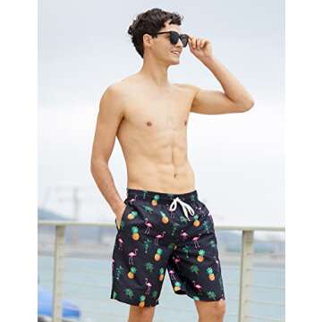 Men's Swim Trunks with Boxer Brief Liner Swimwear for Men Summer Quick Dry 2 in 1 9" Swimming Shorts...
