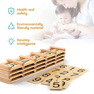 YHZAN Montessori Teens and Tens Boards Family Version Kids Wooden Toy Early Development Math Material for 1 year old up