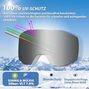 EXP VISION Ski/Snowboard Goggles with UV Protection