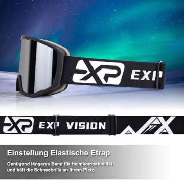 EXP VISION Ski/Snowboard Goggles with UV Protection