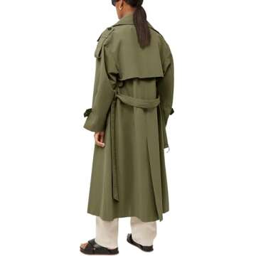 Farktop Women's Stylish Oversized Trench Coat for Versatile Wear
