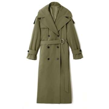 Farktop Women's Stylish Oversized Trench Coat for Versatile Wear