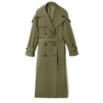 Farktop Women's Stylish Oversized Trench Coat for Versatile Wear