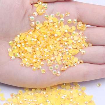 1000pcs Mixed 2-6mm Gold Yellow AB Rhinestones for Nail Art & DIY Projects